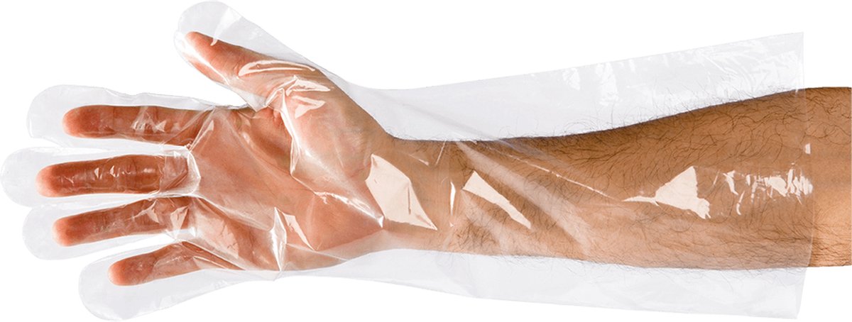 SIR SAFETY KRABY Werkhandschoenen Transparant Tuinhandschoenen - Polyethyleen - Extra Lang - 1000 Stuks