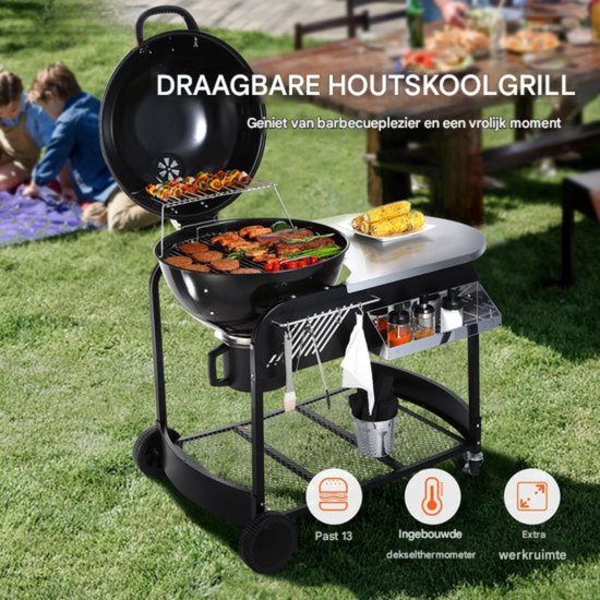 Barbecue - Met Tafel - BBQ - Ideaal Voor Houtskoolgrill van Merkloos — afbeelding 5