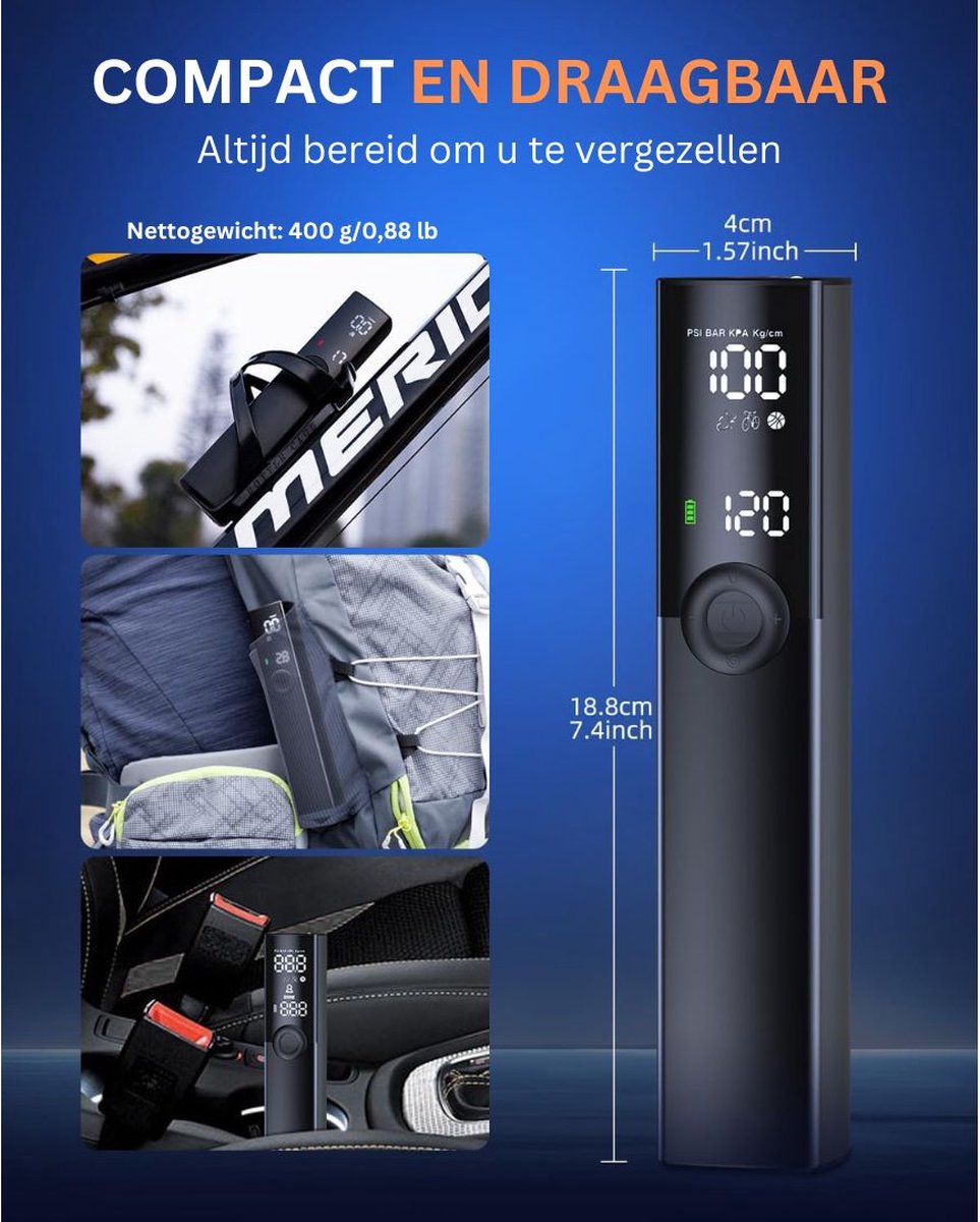 Fabryka Stali Wawel Autobanden Pomp - Elektrische Fietspomp - Zwart thumbnail 5
