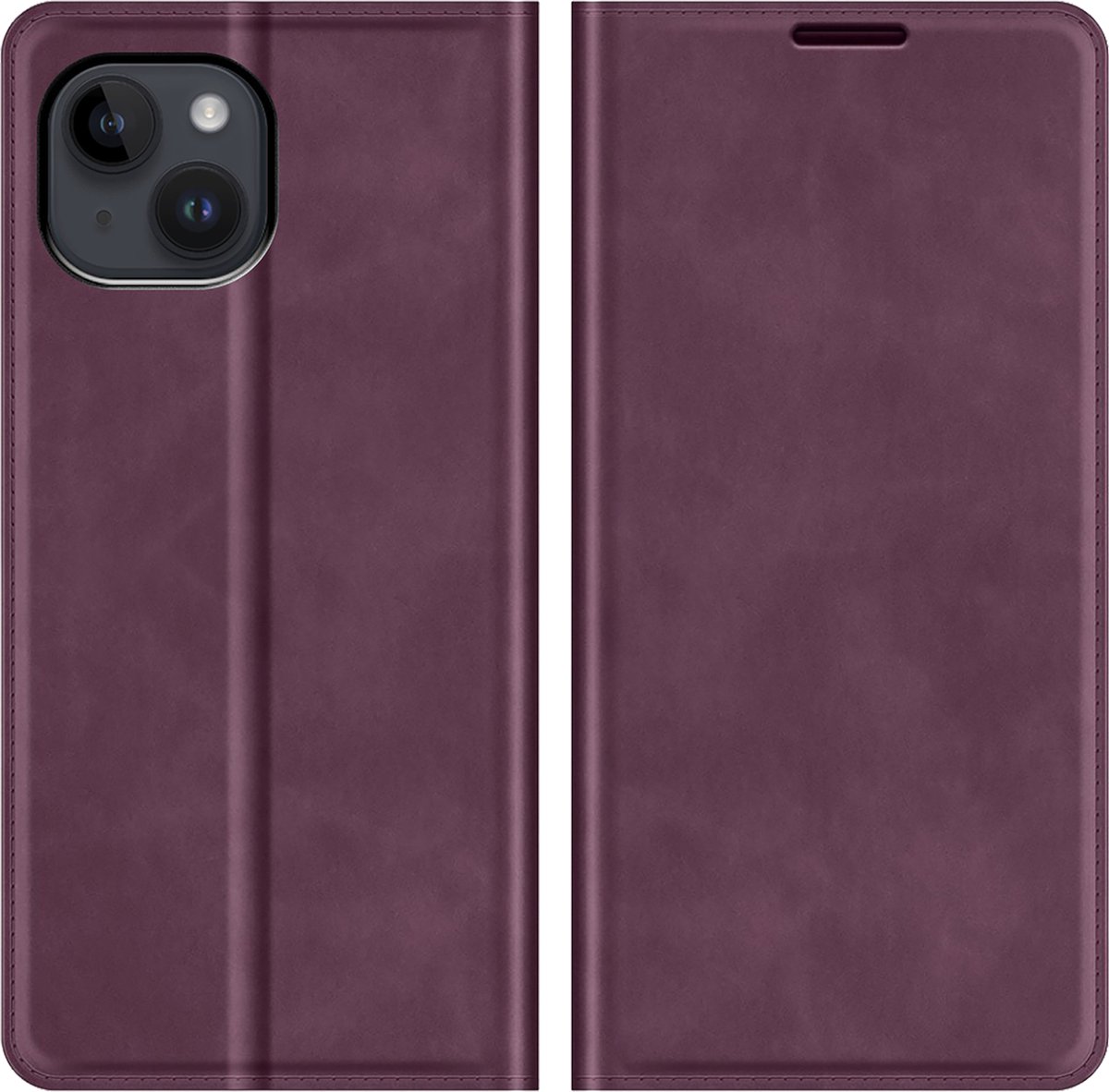 Cazy hoesje geschikt voor iPhone 14 Plus - Hoesje met Pasjeshouder - Luxe Book Case - Paars
