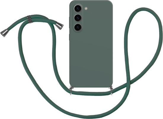 Cazy Soft TPU Telefoonhoesje met Koord geschikt voor Samsung Galaxy S23 - Hoesje met Koord - Groen