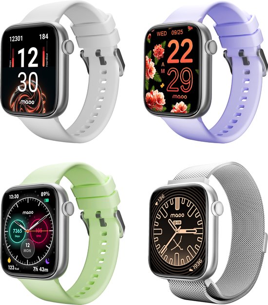White-Label Smartwatch Sporthorloge Wit Dames & Heren White-Label Smartwatch Sporthorloge Wit Dames & Heren