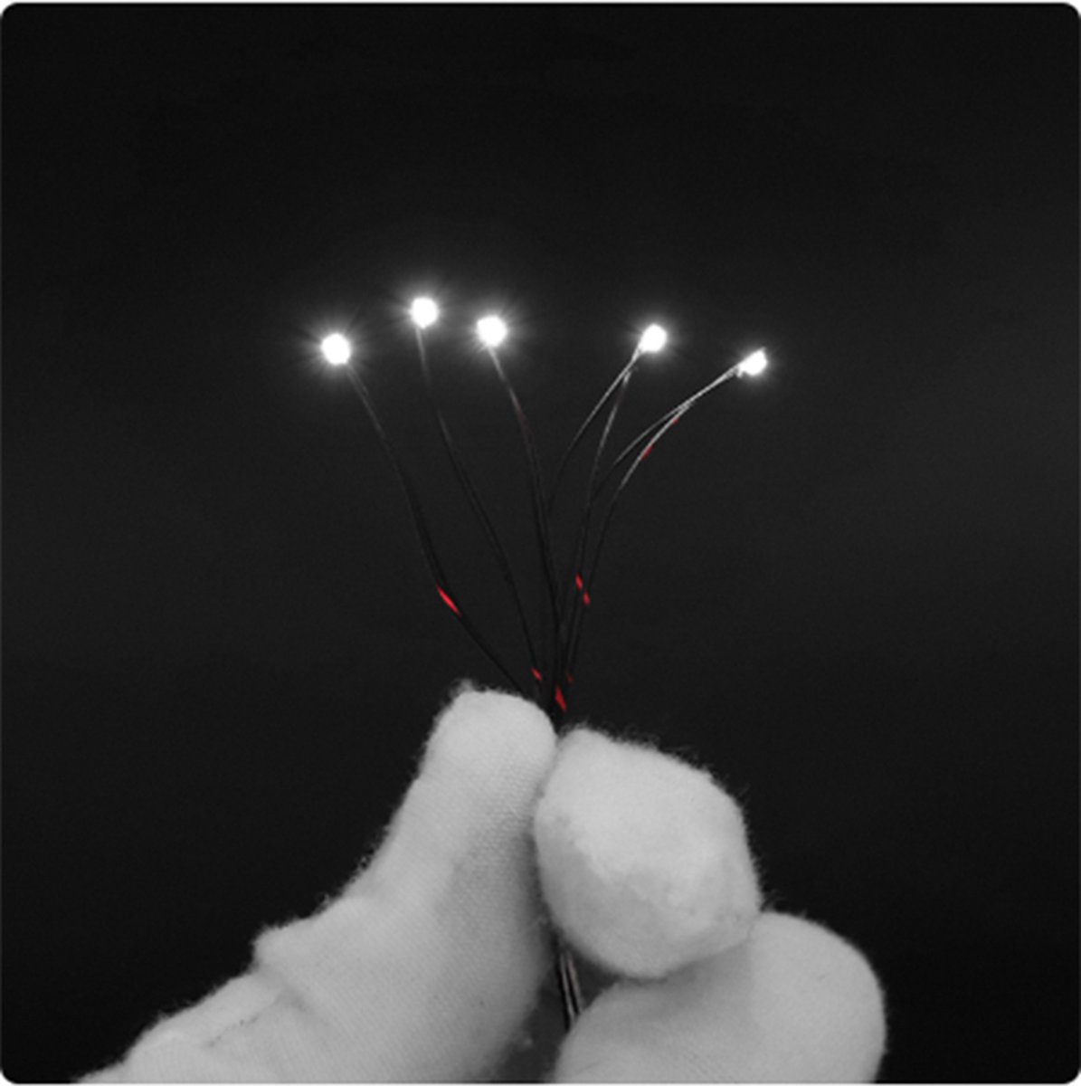 Modelbouw Knipper SMD 0805 Led Blinking met kabel 12V - 10 stuks - kleur Wit