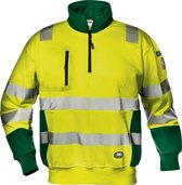 SIR SAFETY FUNNY SWEAT-SHIRT Homme, Hi Visibilité Jaune/Vert - EN ISO 20471 Classe 2 - Poche Poitrine Verticale - Bande Réfléchissante