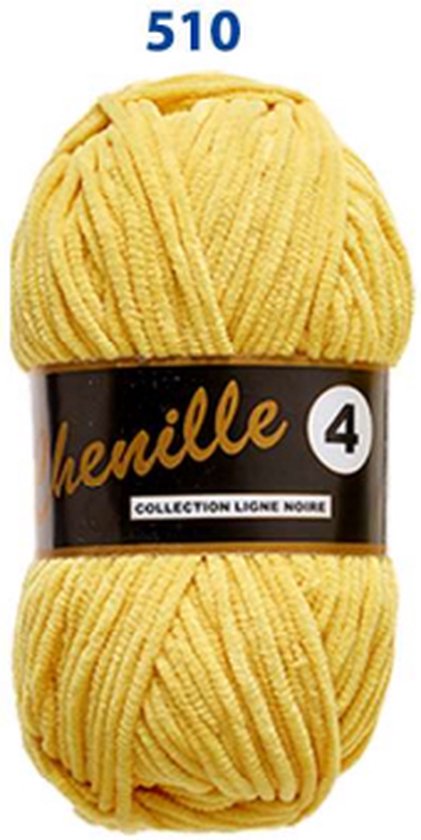 Lammy Yarns Chenille 4, Kleur-Geel 510