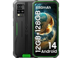Blackview BV4800 Pro - Robuuste Smartphone - 12GB RAM - 128GB - 6,56 inch - Dual 4G LTE - IP68 Waterdicht - Android 14 - NFC - Groen