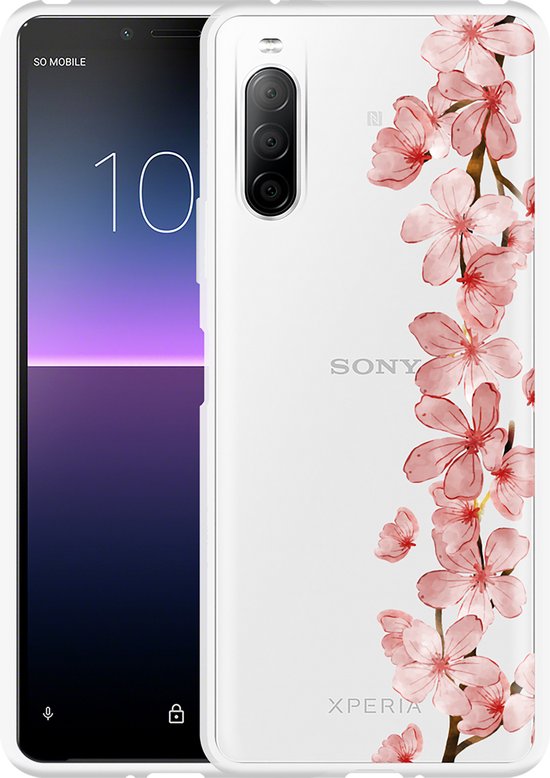 EASSGU Custodia Per Sony Xperia 10 II – Cover In Silicone TPU Trasparente Sfumata Blu Rosa, Antiurto E Antigraffio, Morbida E Lavabile - 2