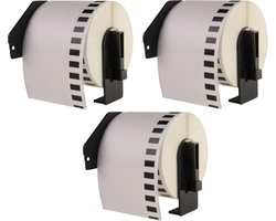 Label Tape Geschikt voor Brother DK-22210 | 29 mm x 30,48 m | Zwart op Wit - 3 stuks - Geschikt voor: QL-500 QL-550 QL-560 QL-570 QL-580N QL-650TD QL-1050N QL-1060N QL-700 QL-710W QL-720NW QL-800 QL-810W QL-820NW TD-2130N QL-600 QL-1100 QL-1110