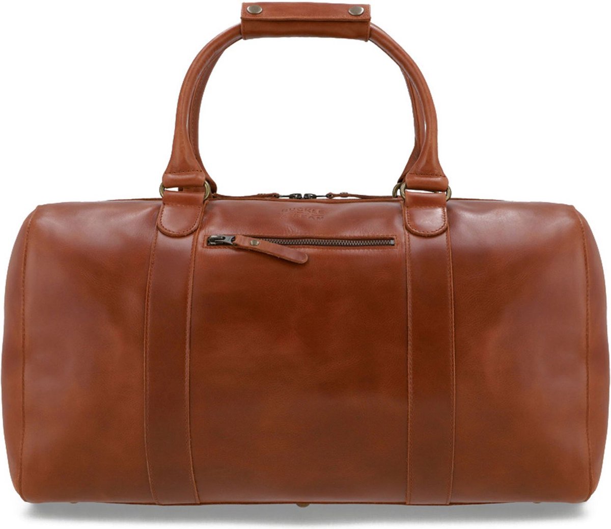 BUCKLE & SEAM Leren Reistas Willow Dot Weekender Cognac Bruine