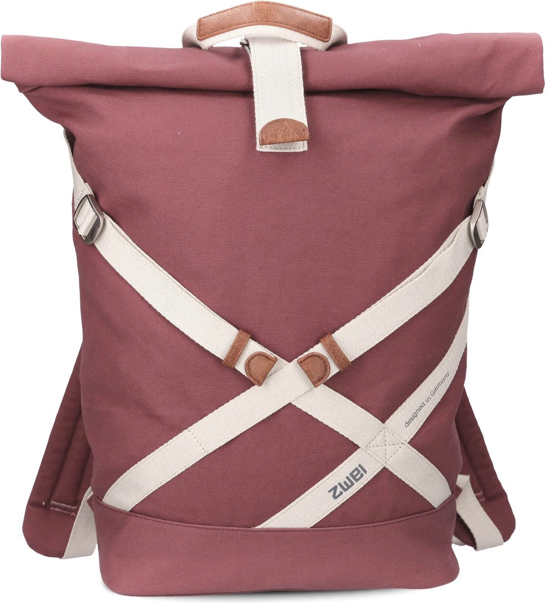 zwei Daypack Rugzak met laptopvak Yoga YR250 Blood Rood Beige
