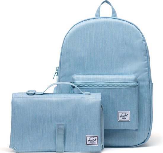 Herschel Rugzak Luiertas met laptopvak Settlement Sprout Backpack 26L Light Denim Crosshatch Blauw
