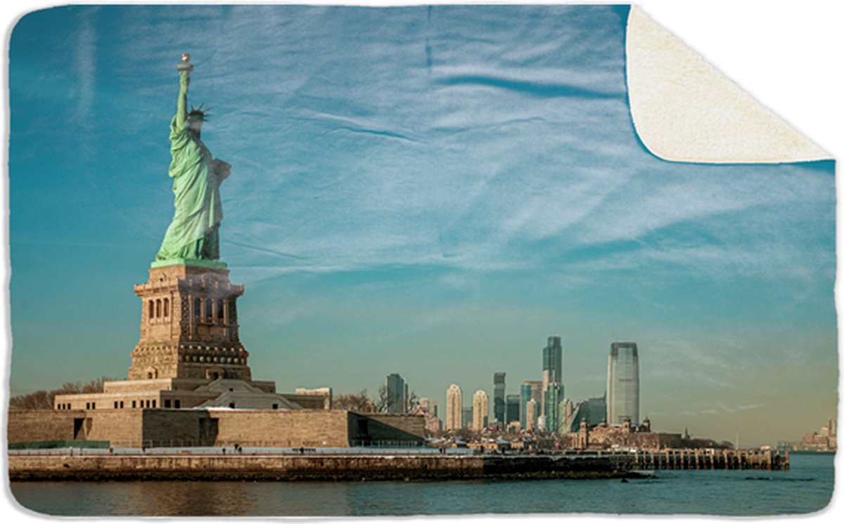 Fleecedeken New York vrijheidsbeeld, 96x146cm, Polyester Sherpa