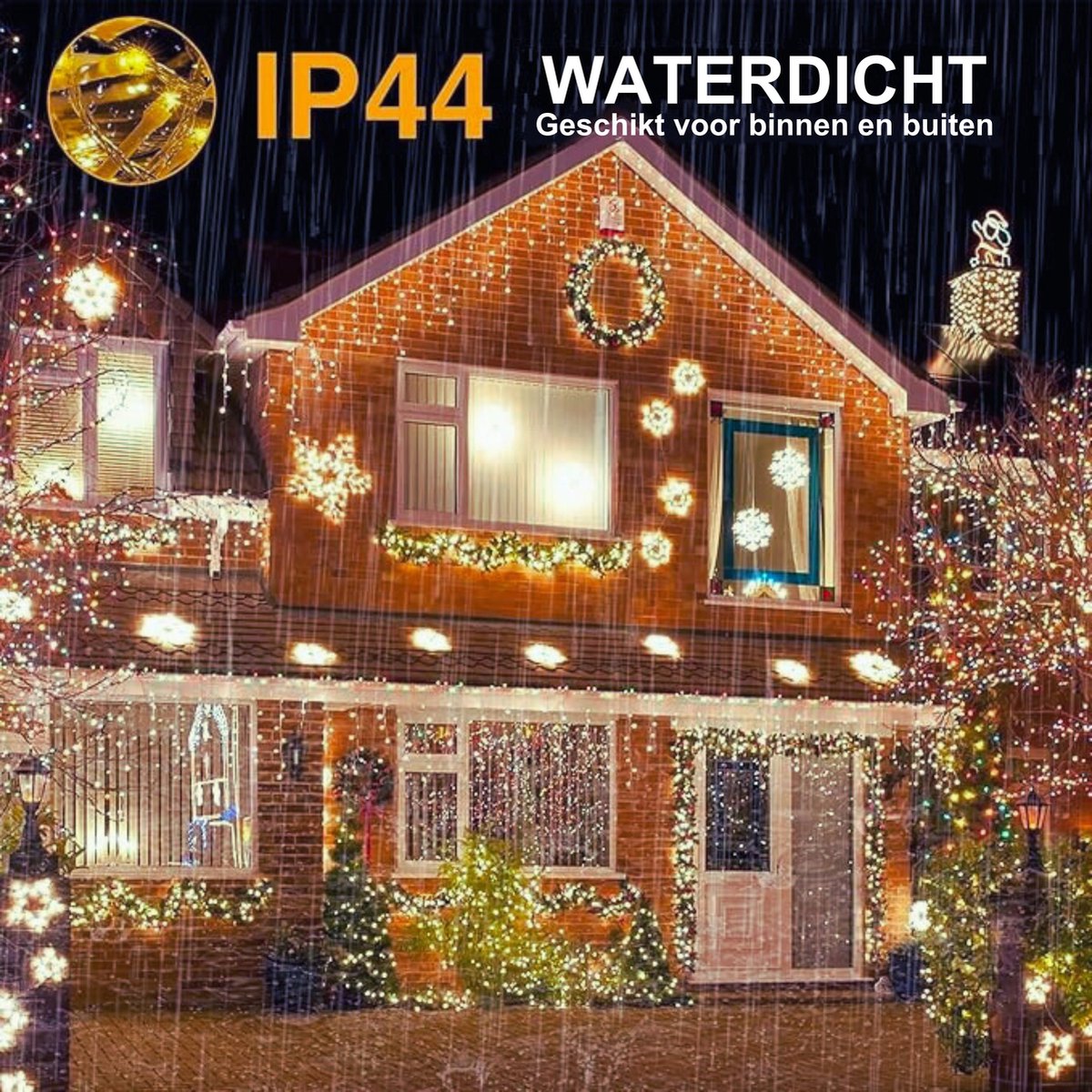 Veelkleurige Kerstverlichting 100M Met Geheugenfunctie En 8 Standen – Waterdichte Lichtketting Voor Binnen & Buiten - Perfect Voor Kerstbomen - Feesten En Bruiloften (Warm Wit - IP44)