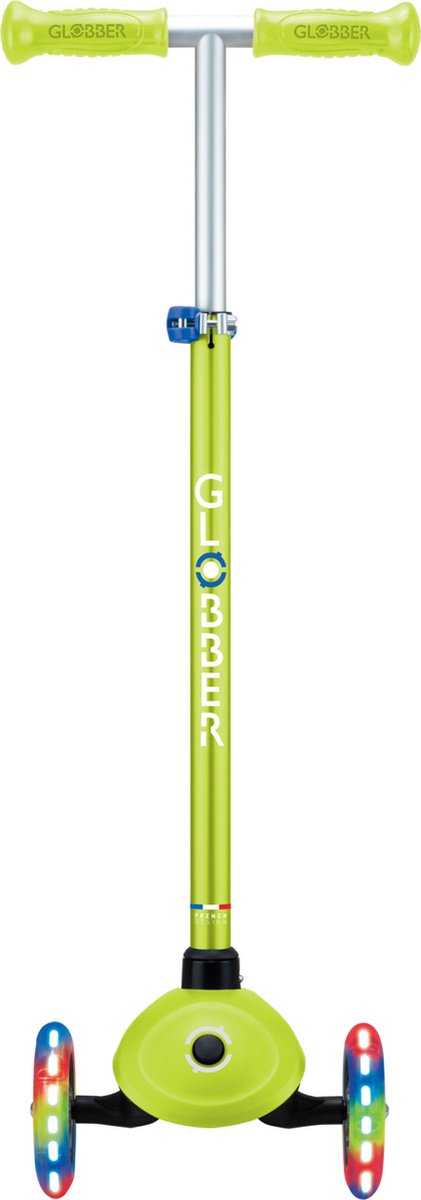 3-Wiel Step - Globber Primo Plus Lights Lime Green - groen - lichtgevende wielen - in hoogte verstelbaar - vanaf 3 tot 9 jaar