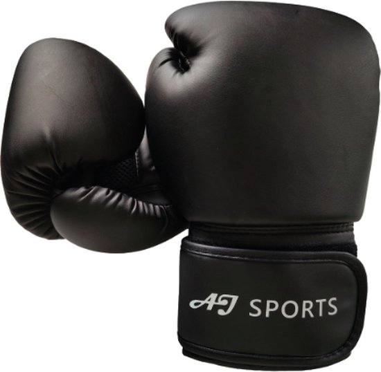 AJ-Sports Bokshandschoenen 12 oz - Boxing gloves - Boks - Boxing - Kickbokshandschoenen - Bokshandschoenen dames en heren - Kickboksen - 4 seizoenen - Zwart