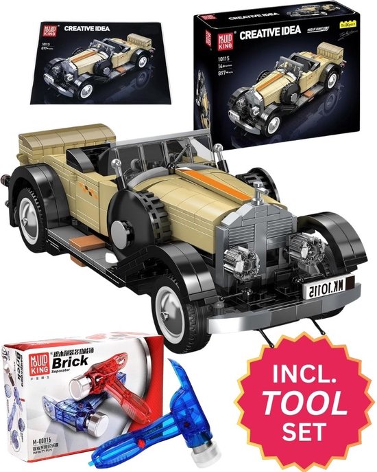 Mould King - Icons Rolls Royce Autos | City speed champions adventure | Creator classic autos's bouwpakket | Technische speelgoed ideas expert volwassenen & kinderen | 897 bouwstenen modelbouw (compatibel met lego of mega bloks)