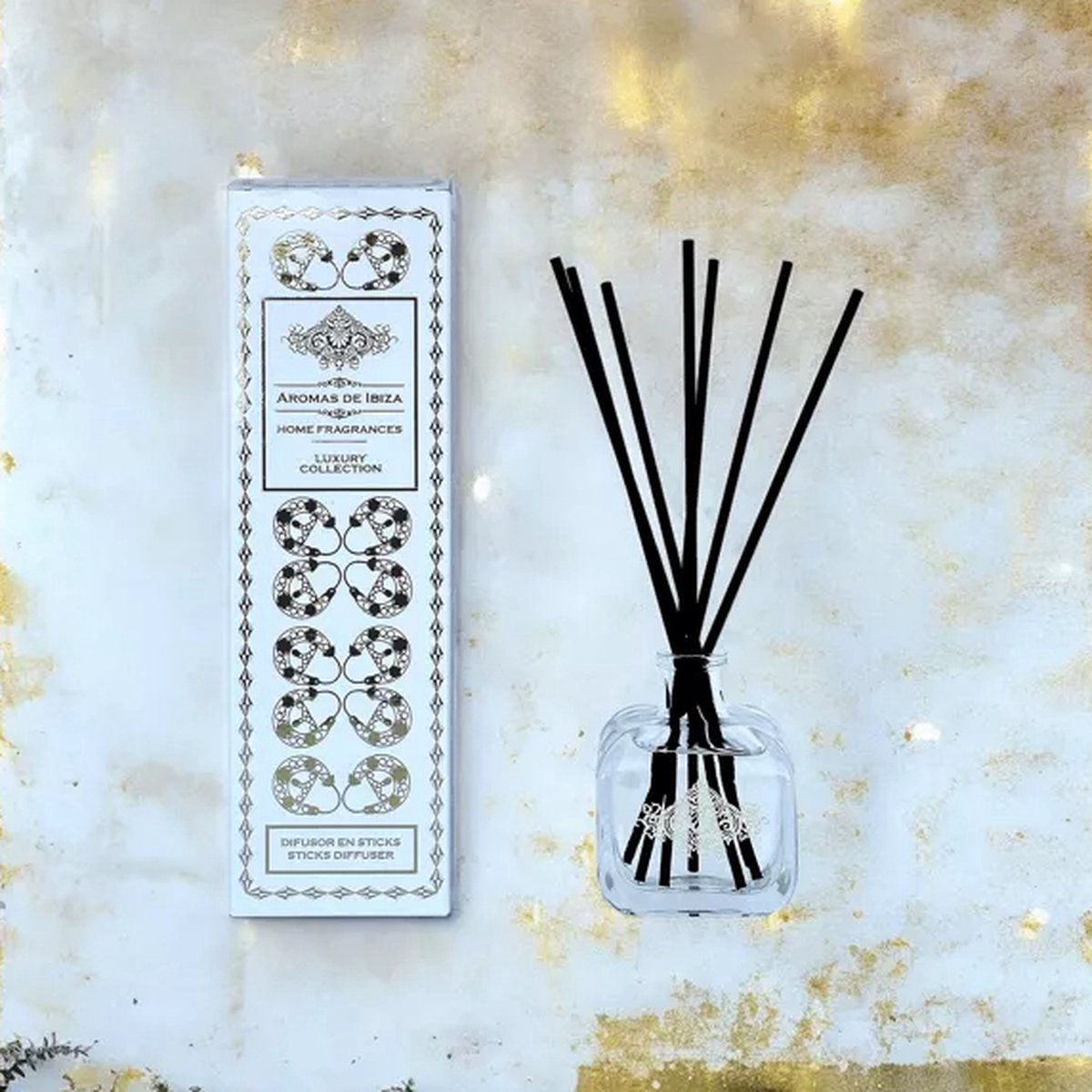 Goedkoopste Aromas De Ibiza - Luxury Collection - Nuez Moscada & Benjuí Diffuser Sticks 100 ML - Luxe Geur voor een Verfijnde Sfeer - Huisgeuren