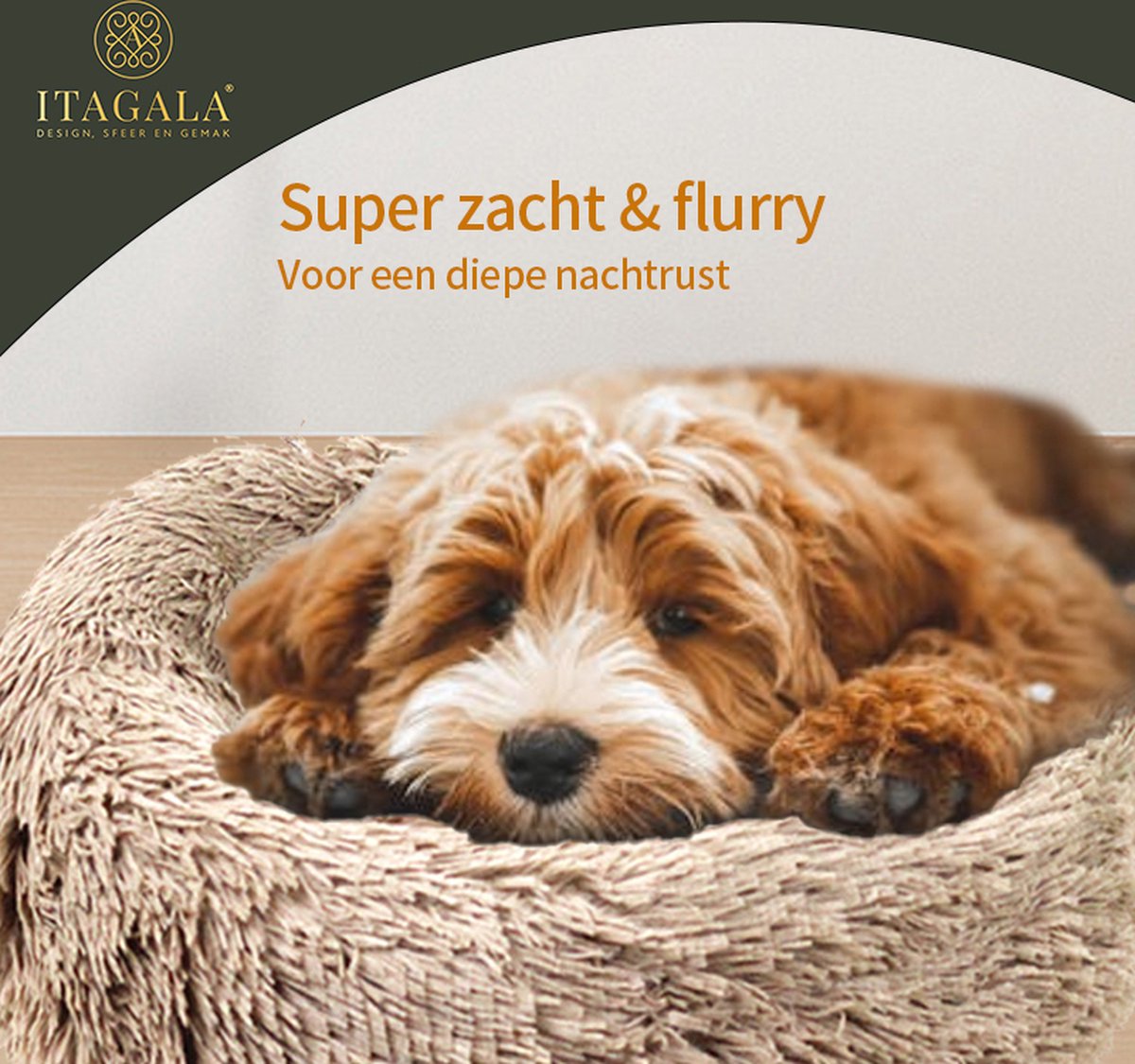 ITAGALA® Donut Hondenmand - 80cm Groot - Zacht en Luxe Hondenkussen - Wasbaar - Fluffy - Hondenmanden - Dark Grey - Kattenmand - Comfortabel - Duurzaam en Antislip Design - Rond - Hondenbed - Hondenkussen - Honden mand - Hondenmanden thumbnail 7
