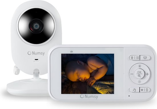 Numsy Babyfoon met Camera - Baby Monitor met VOX - Nachtzicht - Babyphone met Temperatuurweergave - Baby Monitor Uitbreidbaar tot 4 camera's