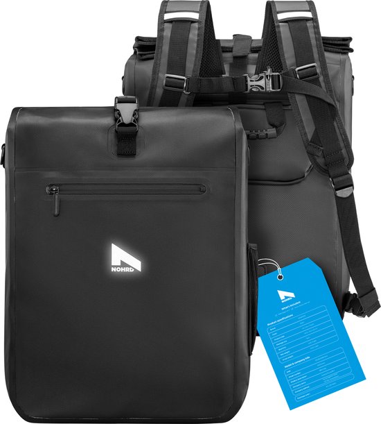 NOHRD Fietstas Enkele - Zwart - Fietsrugzak Waterdicht - 25 L - Enkele Fietstas - Incl. Laptopvak - Fietstas Rugtas Schoudertas - Fietstassen Electrische Fietsen