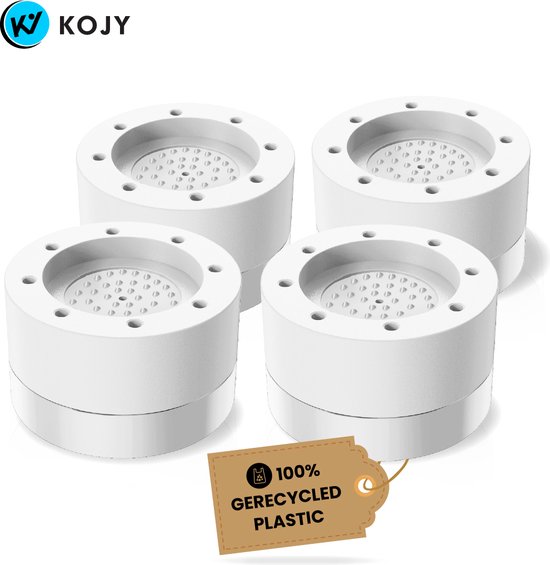 KOJY Wasmachine dempers - Wasmachine Verhoger - Stapelbaar - Wit - geschikt voor wasmachine en wasdroger