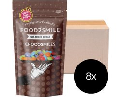 Chocosmiles 8x85 gram | Chocolade 90% minder suiker & glutenvrij | Snoepgoed en chocolade | Traktatie