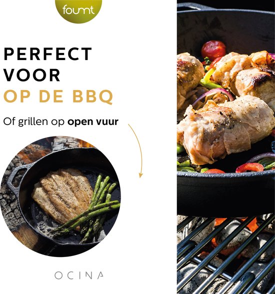 Ocina Gietijzeren Pannen Set voor BBQ en Inductie – 16cm – 19.5cm - 25cm – Koekenpan – Hapjespan - Skillet