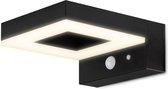 Bata Solar LED wandlamp met bewegingssensor, Warm Wit Licht, 600 Lumen beveiligingslicht, IP44 waterbestendig, Solar buitenlamp bewegingssensor & 3 licht modi, Solar tuinverlichting, Tuinverlichting op zonneenergie, Brendz