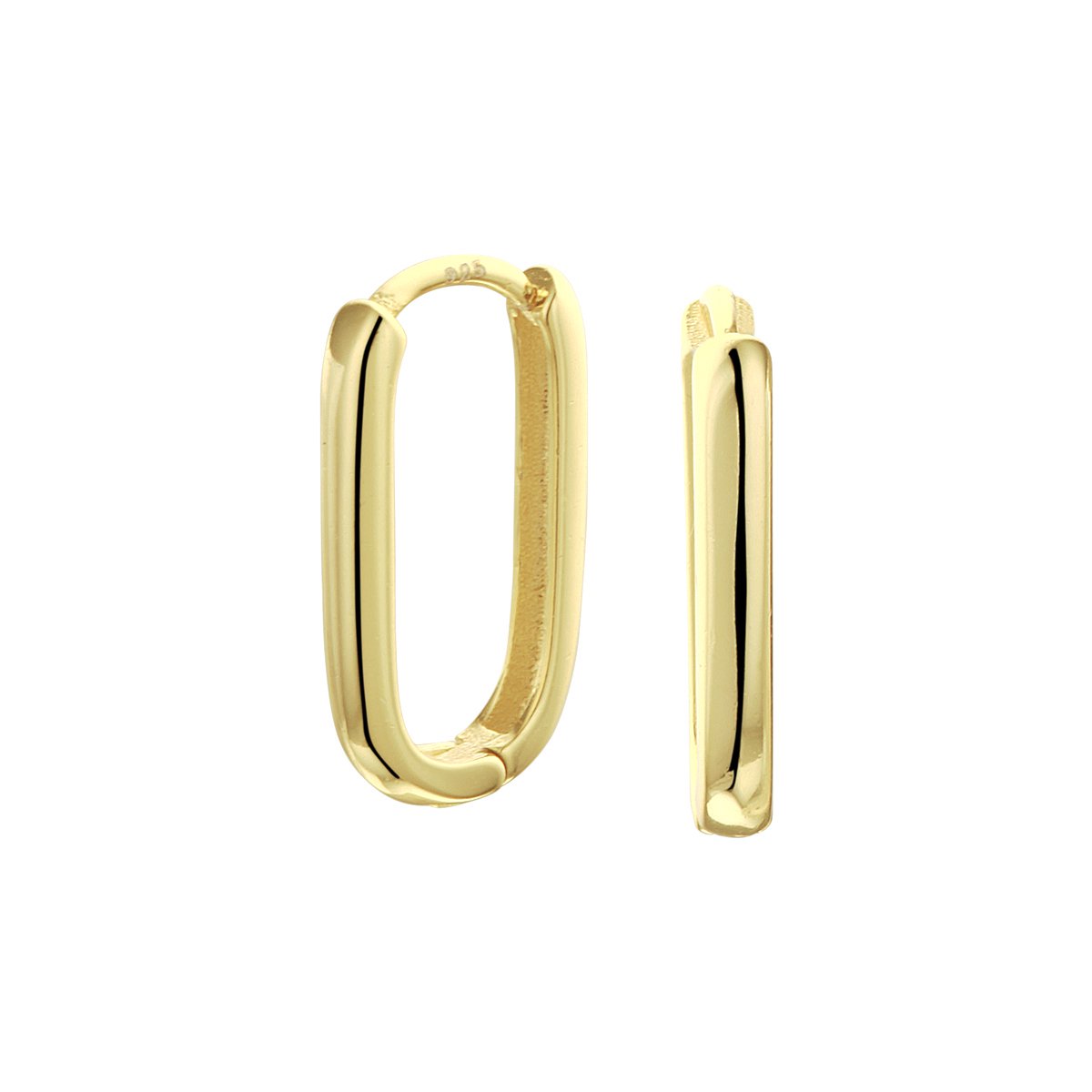 Glams klapoorringen paperclip 1 micron - Zilver