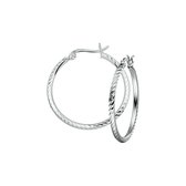 GLAMS - Boucles d'oreille Anneaux Diamantées - Argent