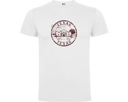 Wit Wanna have t-shirt voor de echter Amerika liefhebber Poststamp / Poststempel USA Amerikaanse staat Texas Print Full Color Maat S