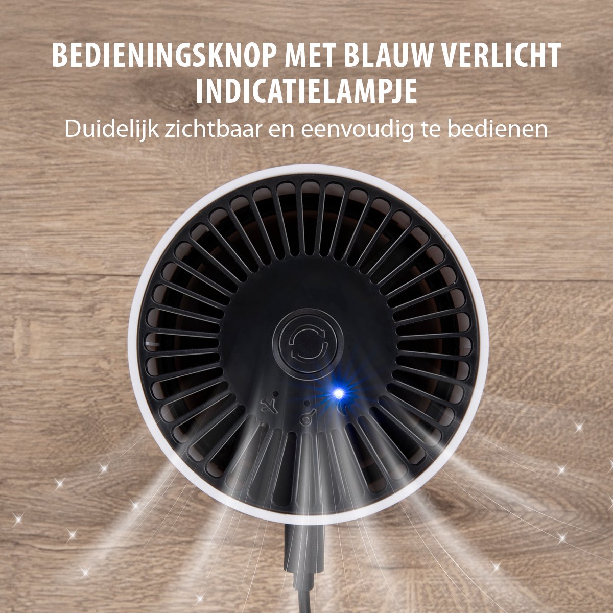 alpina Mini Luchtreiniger met HEPA Filter H13 - Air Purifier met Ionisator voor Ruimtes 6m2 - Lucht Reiniger met USB voor Binnen en Onderweg - Air Cleaner 1.5W - Wit — afbeelding 6