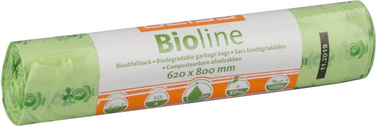 Goedkoopste Bio afvalzakken lichtgroen 62 x 80 cm 18 micron 60 liter composteerbaar | 5 stuks