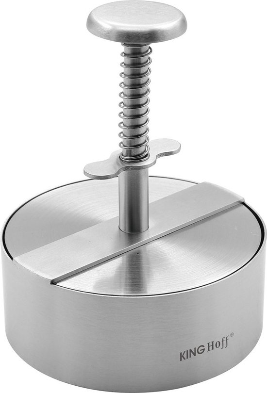 Kinghoff 1879 Roestvrijstalen Hamburgerpers - Verstelbare Patty Maker - Ø 11,4 cm - Vleespers