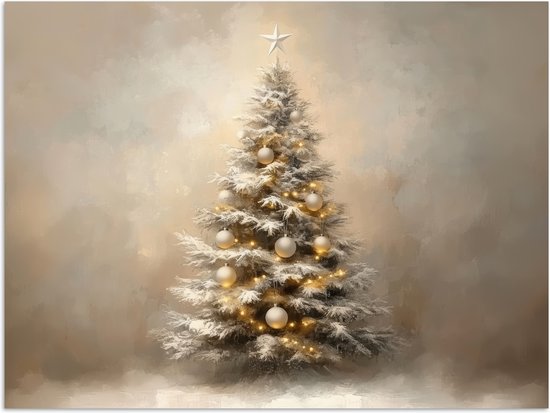 Poster 40x30 cm - Kerst - kerstboom - Sneeuw - Art - Posters - Kamer decoratie - Wanddecoratie woonkamer - Muurdecoratie slaapkamer - Kerstversiering - Kerstdecoratie voor binnen - Kerstmis