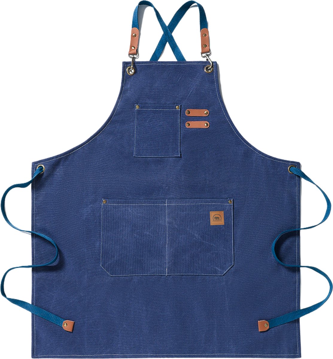 Tamarow Premium Keukenschort - Werk en BBQ Schort - Kookschort - Crossback - Blauw