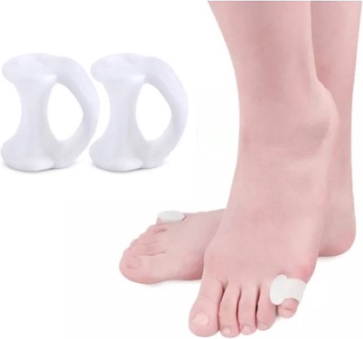Goedkoopste Hallux Valgus - teenspreider - teencorrector - teenbeschermer - kleine teen blokjes wit 2 stuks