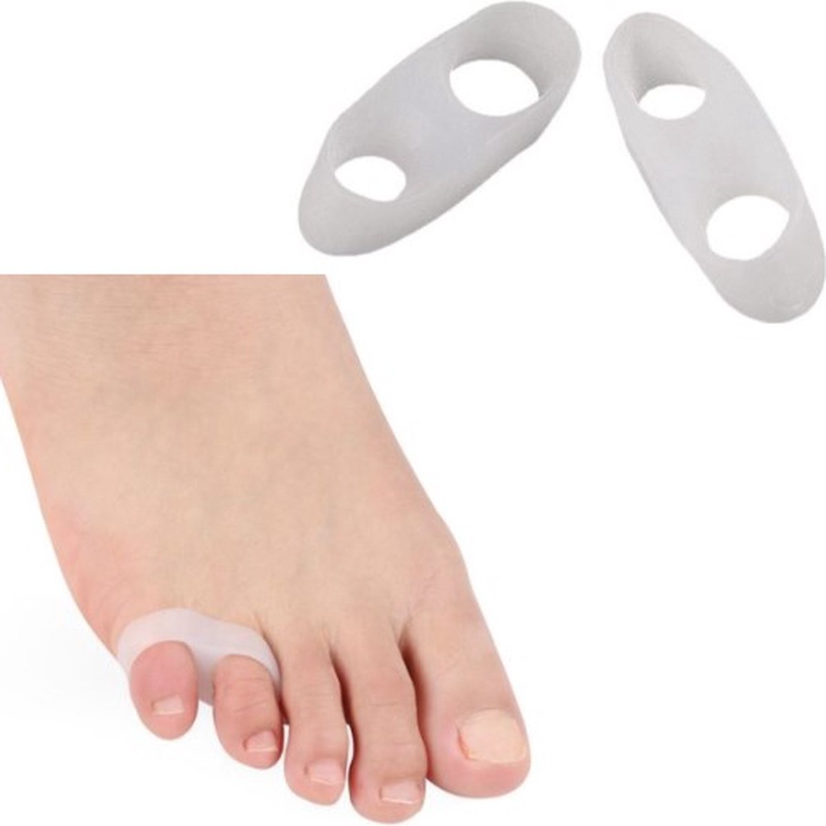 Goedkoopste Teenspreider - teencorrector - teenbeschermer - siliconen - kleine teen wit 2 stuks