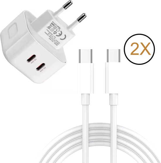 35W USB-C Adapter Snellader 2 Poort...