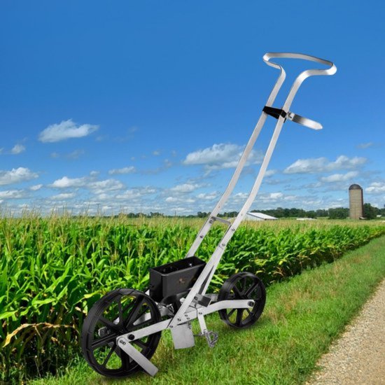 Tuin Push Zaaimachine - 78-84cm - Aluminium en ABS Rij Gewas Planter - met Zes Verwisselbare Zaadplaten en Rijmarkering - voor Het Zaaien van Verschillende Gewassen en Groenten van Merkloos	 — afbeelding 3