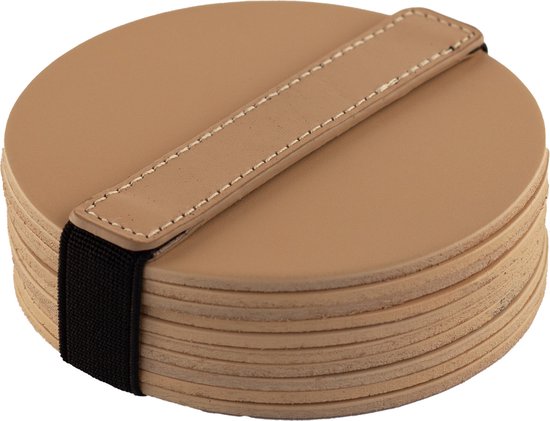 Sous-verres en cuir - Rond - 10 pièces - Sous-verres naturels - Sous-verres en cuir - Sous-verres ronds - Sous-verres pour lunettes
