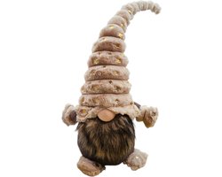 Gnome - Kabouter - Creme - Nude - Gouden sterren - 70 cm