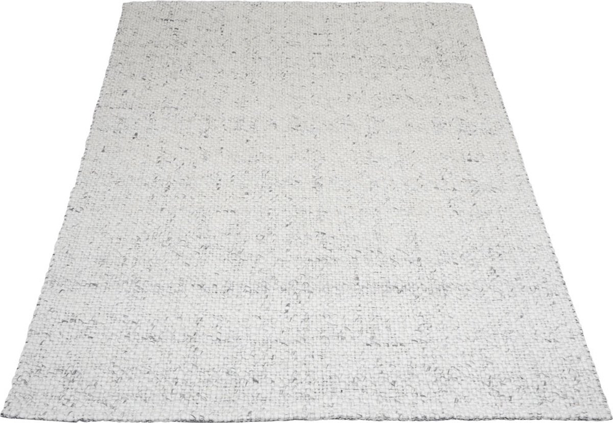 Vloerkleed Adige Cream/Grey - 200 x 280 cm - Handgeknoopt Wollen Design Vloerkleed in Scandinavische / Japandi Stijl