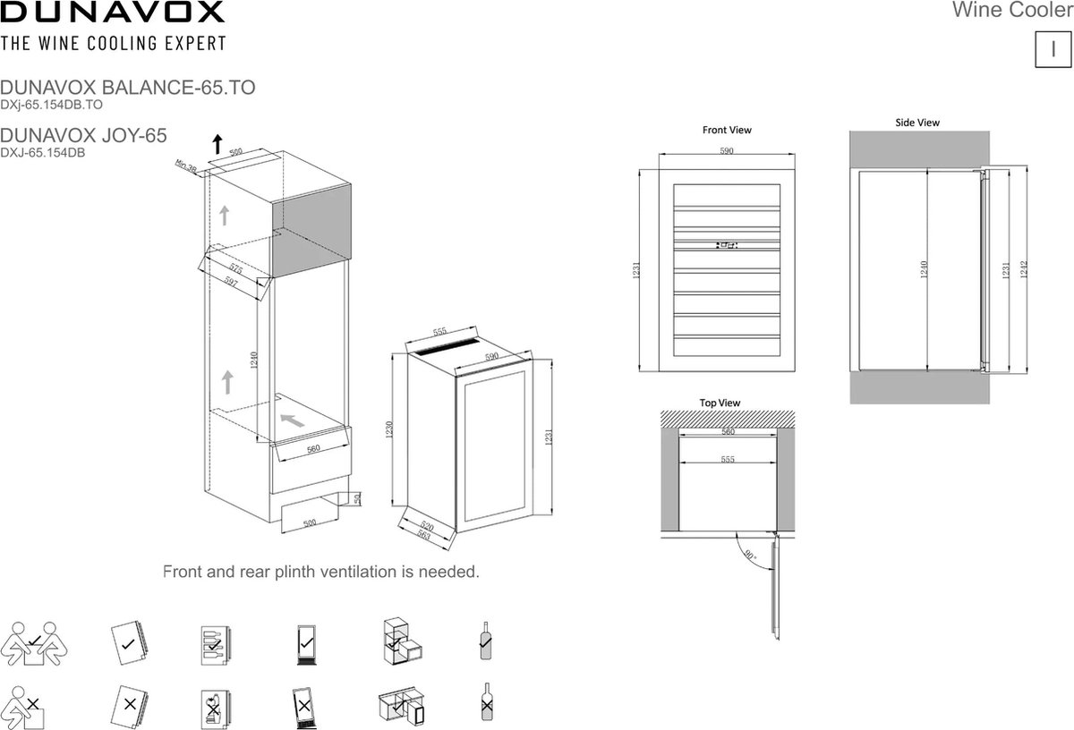 Dunavox Joy-65 Wijnkoelkast DXJ-65.154DB 2 Zones – foto 3