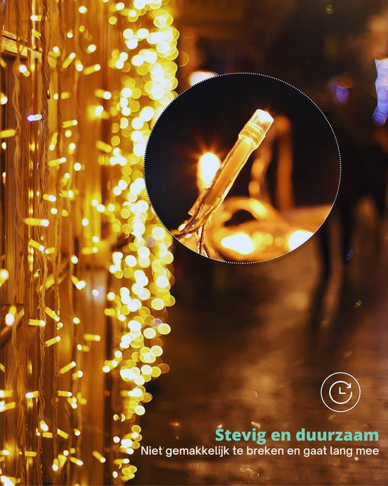 Kerstverlichting transparant snoer LED 80 warm wit