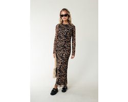 Colourful Rebel Maude Leopard Mesh Maxi Dress - XL