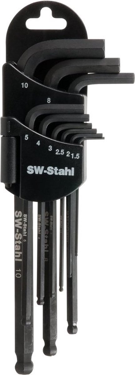 SW-Stahl 04205SB Kogeldoppenset 9-delig, gedeeltelijk magnetisch, in houder, 1,5-10 mm