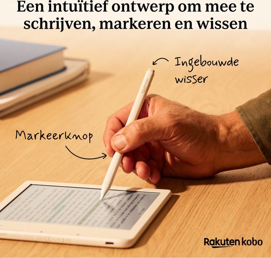 Kobo Stylus 2 Pen voor eReader - Zwart - Oplaadbaar - Markeerknop - Gum