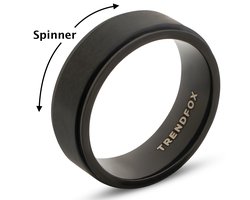 Fidget Ring - Spinner - Anxiety Ring - Zwart - Staal - Vaderdag Cadeau Geschenk - Mannen Cadeautjes Accesoires
