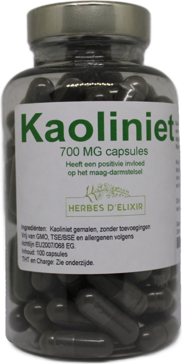 Goedkoopste Herbes D'elixir Kaoliniet Capsules - 700mg per capsule - 100 Stuks - Natuurlijke Ondersteuning